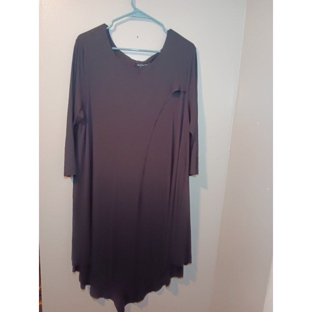 Soft Surroundings Alexandra Dress Womens Large Layered Black Flowy Lagenlook